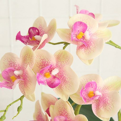 1Pc Artificial Phalaenopsis Flower For Home Wedding Decor Romantic Bouquet Realistic Moth Orchid Fake Flower Plant For Wedding-knewpets