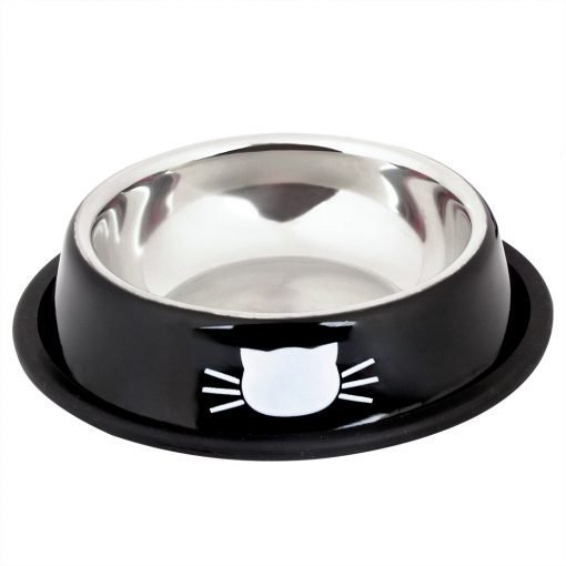 2019 New Stainless Steel Paint Pet Cat Bowl Pet Bowl Stainless Steel Non-Skid Rubber Base Dog Bowl Cat Bowl For Food Water-knewpets