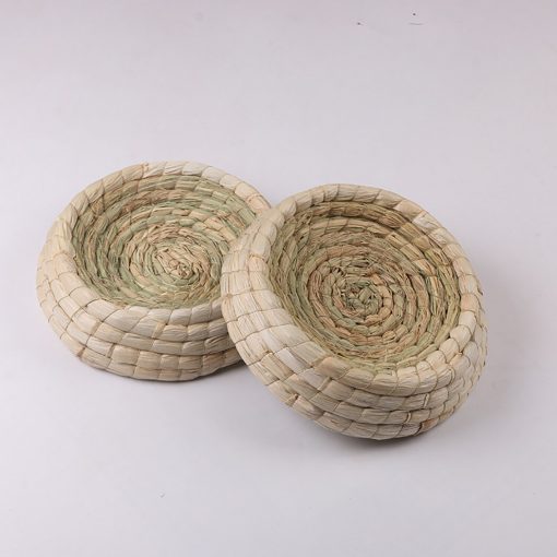 2PCS Creative Small Pet Bed Mini Bird Nest Straw Artificial Finch Nest Bird House For Parrot Hamster Pet Household Supplies-knewpets