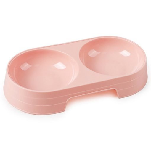 Cheap Candy Color Plastic Pet Double Bowls Creative Easy To Clean Bowl Pet Food Water Feeder Dog Cat Bowl Pet Feeding Supplies-knewpets