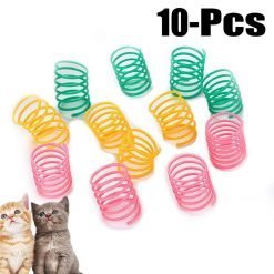 10Pcs Cute Cat Spring Toys Wide Durable Heavy Gauge Plastic Colorful Springs Cat Toy Playing Toys For Kitten Pet Accessories Set-knewpets