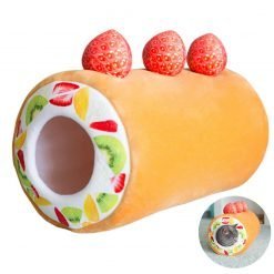 Cake Shape Winter Cat Bed Soft Warm Small Dog Bed Pet Plush Cat Dog Mat Kennel Coral Fleece Cat Tunnel Bed Pet Nest Bed For Home-knewpets