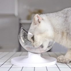 Creative Transparent Adjustable Pet Bowl Anti-Skid Tilting Style Pet Feeder Bowl Pet Food Bowl For Dogs Cat Pet Feeding Supplies-knewpets