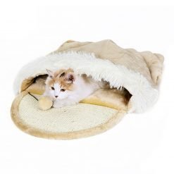 Cute Warm Cat Bed Multifunction Dual-Use Breathable Soft Plush Cat Scratching Bed Cat Sleeping Bag Pet Household Supplies-knewpets