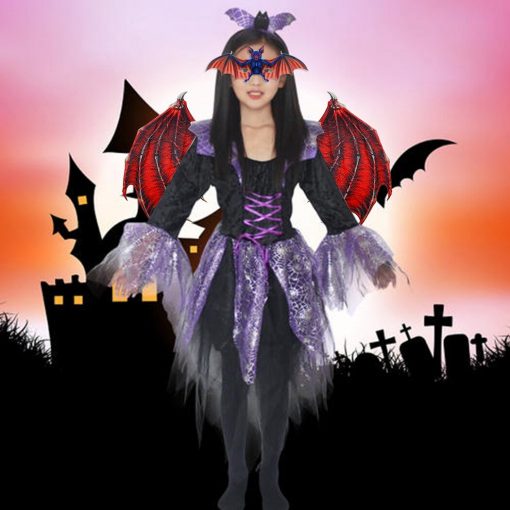 Festival Kids Costume Set Vampire Bat Costume Wings Dress Up Wings With Glasses Carnival Halloween Party Clothing Decoration-knewpets