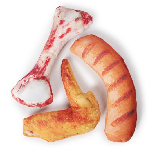 Grilled Chicken Wings Sausage Shape Toy Dog Chew Toy Simulated Food Dog Squeaky Toy Pet Play Toy Supplies For Puppy Teething-knewpets