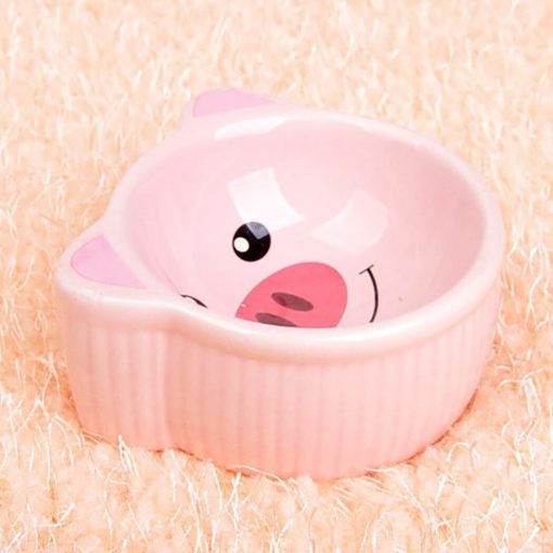 Hamster Ceramic Bowl Cute Animal Head Food Bowl Anti-Overturn Ceramic Food Bowl Supplies Food & Water Bowl For Small Animals-knewpets