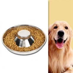 Pet Slow Feeder Bowl Creative Stainless Steel Pet Food Water Bowl Cat Dog Bowls Pet Feeding Supplies Cat Dog Feeder-knewpets
