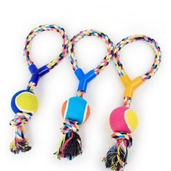 Pets Rope with Ball Toys Bite Colorful Squeak Toys Dog Wool Toys Pet Puppy Chew Toys-knewpets