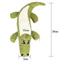 Squeaky Crocodile Doll Dog Teething Toy Rice Velvet Linen Simulation Crocodile Puzzle Molars Pet Toys Pet Interactive Supplies-knewpets