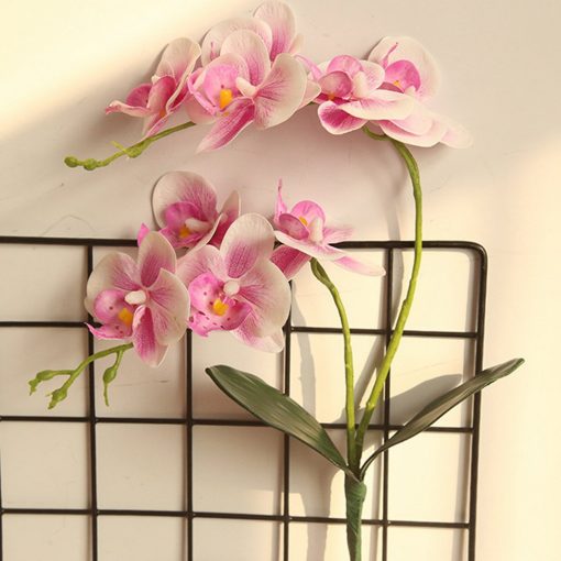 1Pc Artificial Phalaenopsis Flower For Home Wedding Decor Romantic Bouquet Realistic Moth Orchid Fake Flower Plant For Wedding-knewpets