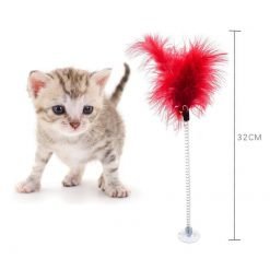 1pc Solid Color Cat Toy Funny Creative Interactive Fake Feather Bell Decor Cat Kitten Toy Pet Supplies Cat Favors-knewpets
