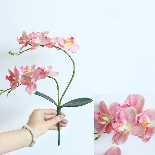 1Pc Artificial Phalaenopsis Flower For Home Wedding Decor Romantic Bouquet Realistic Moth Orchid Fake Flower Plant For Wedding-knewpets